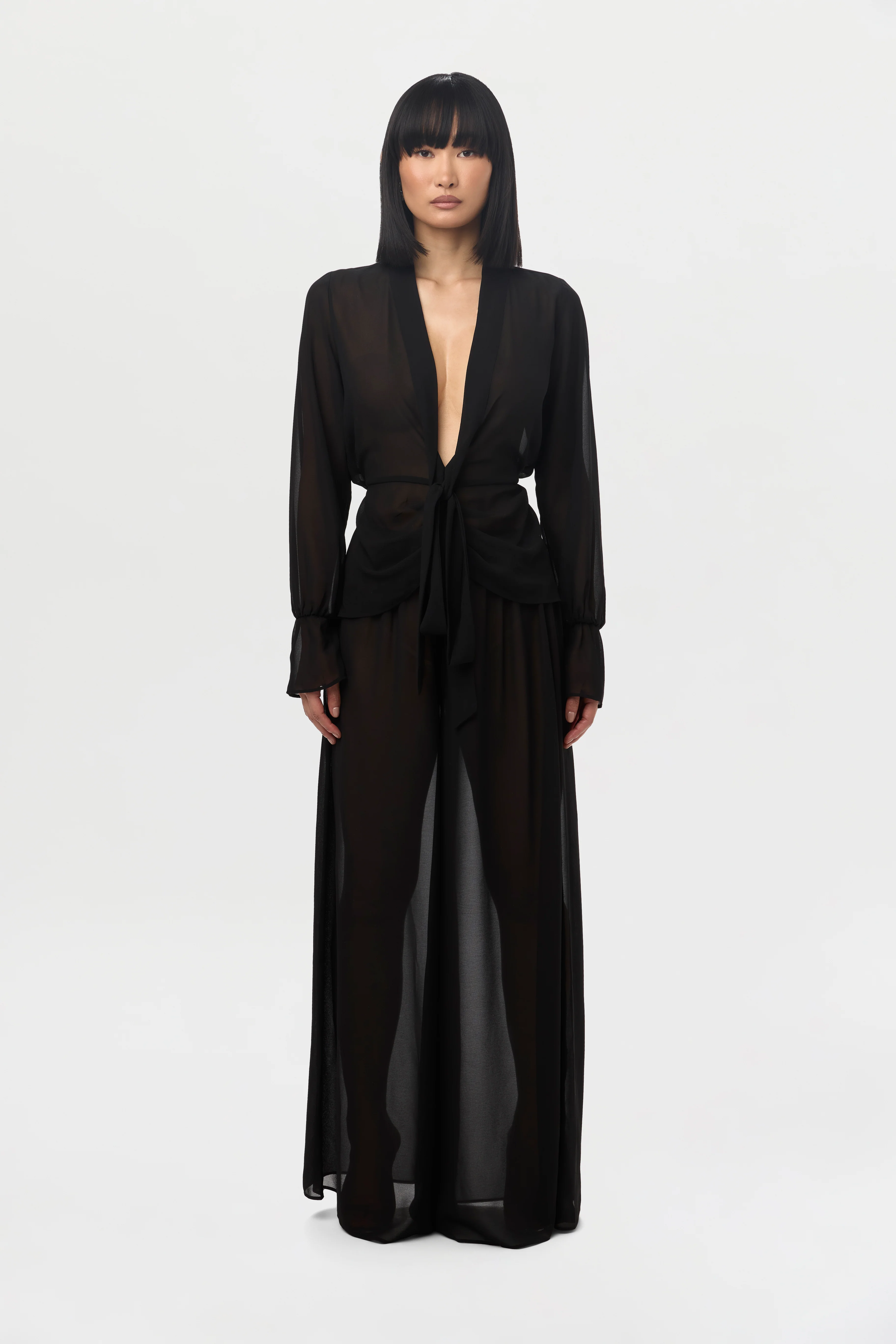 Chiffon Wide Leg Pants - Image 4