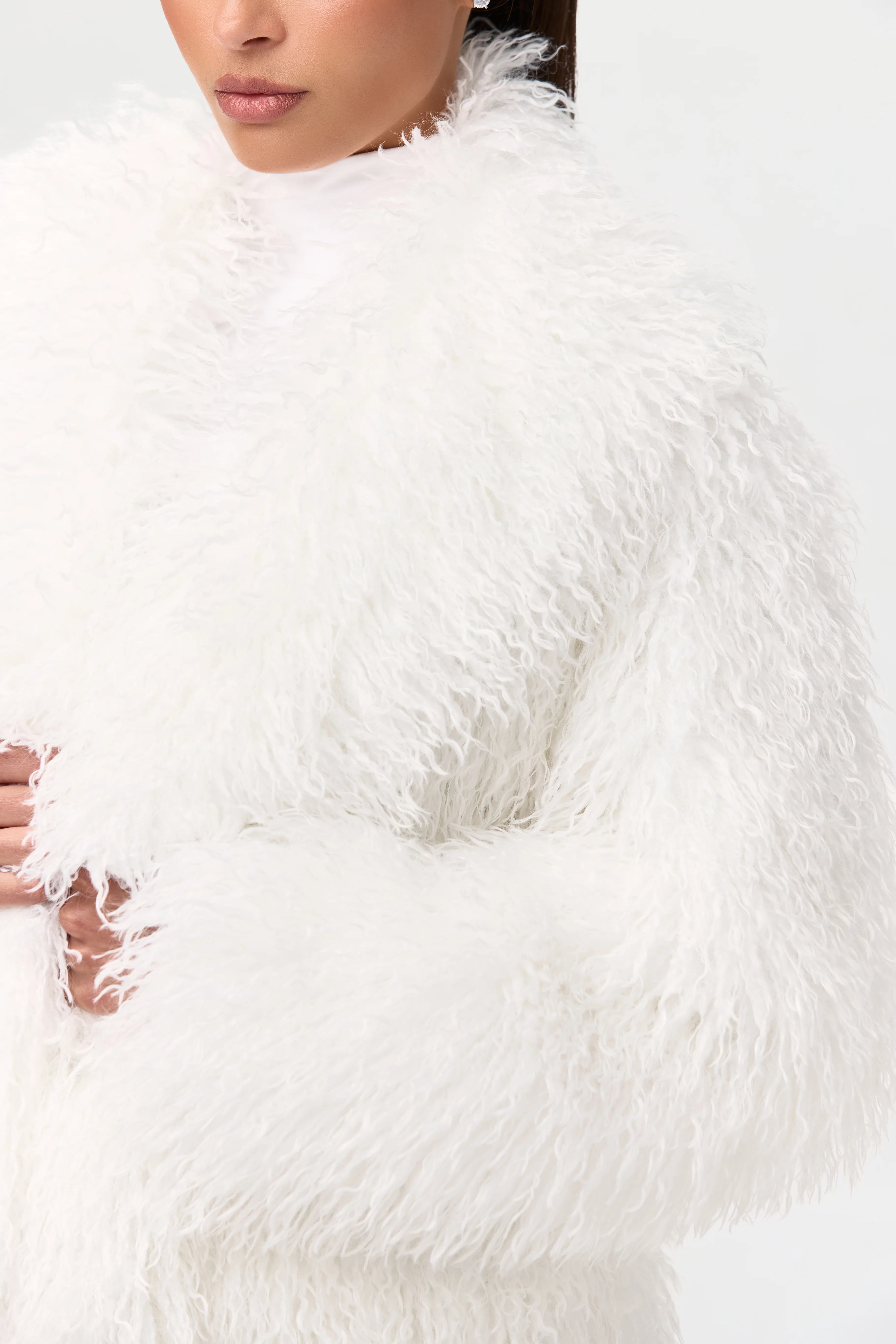 Faux Fur Plush Long Coat - Image 18