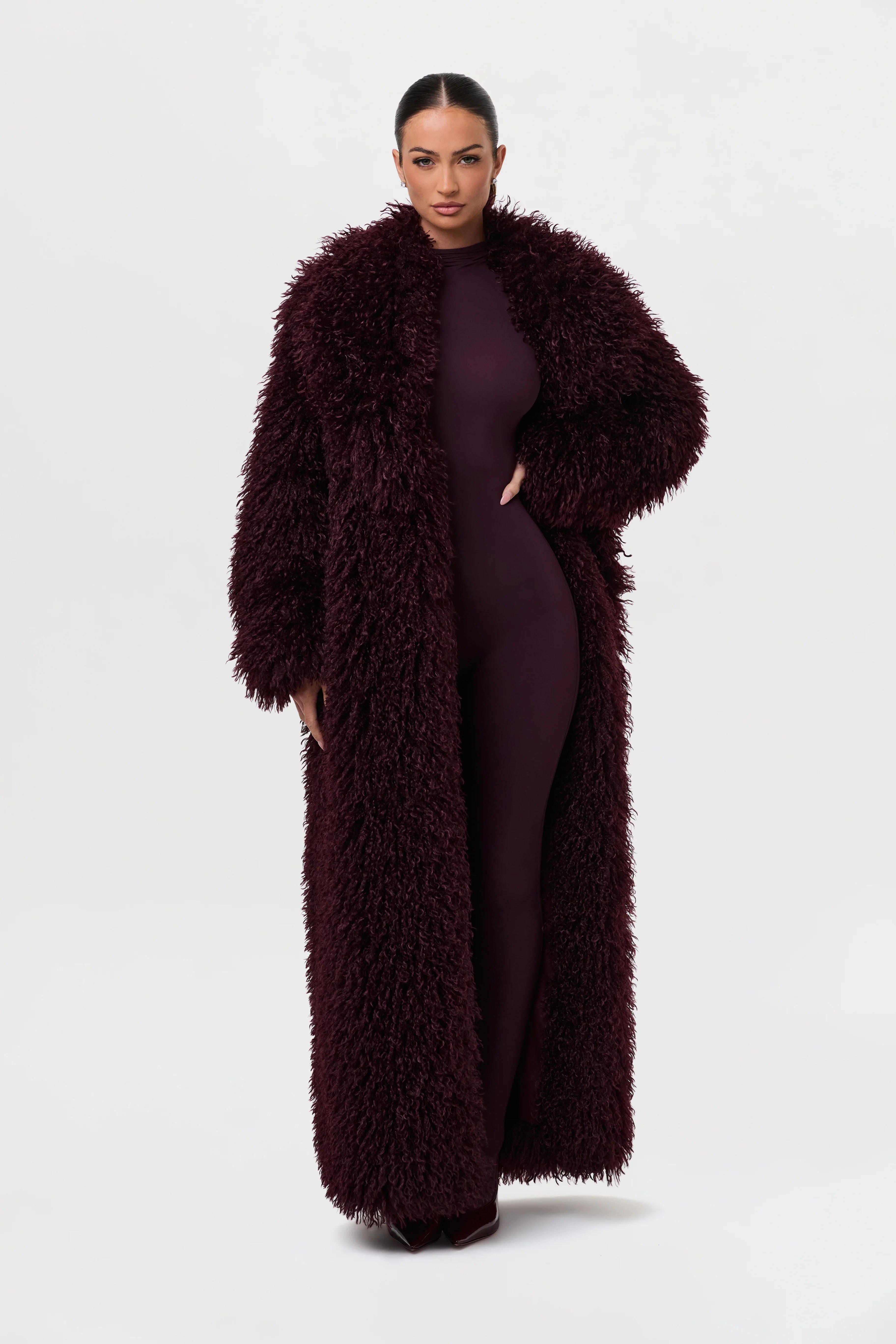 Faux Fur Plush Long Coat - Image 22