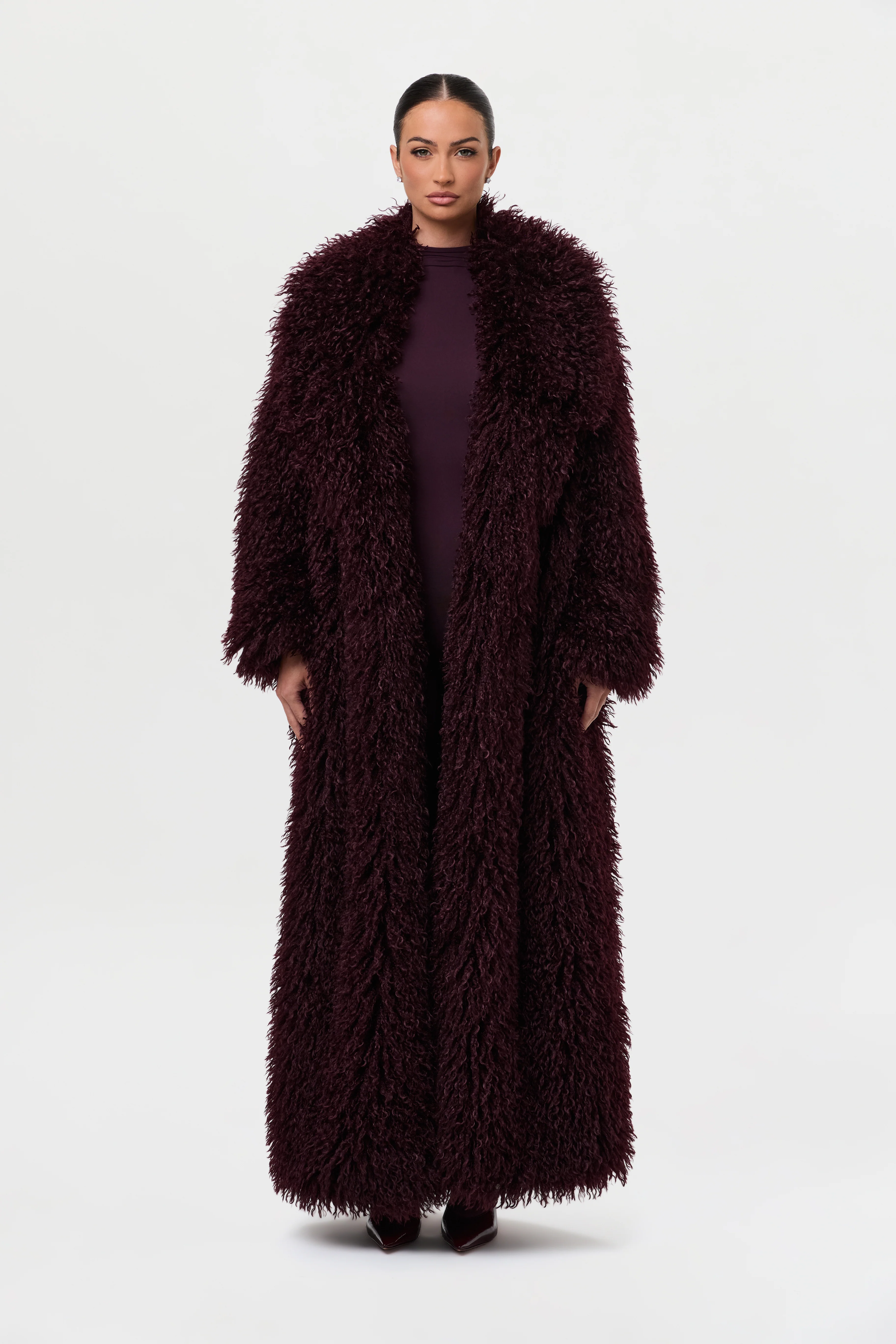 Faux Fur Plush Long Coat - Image 23