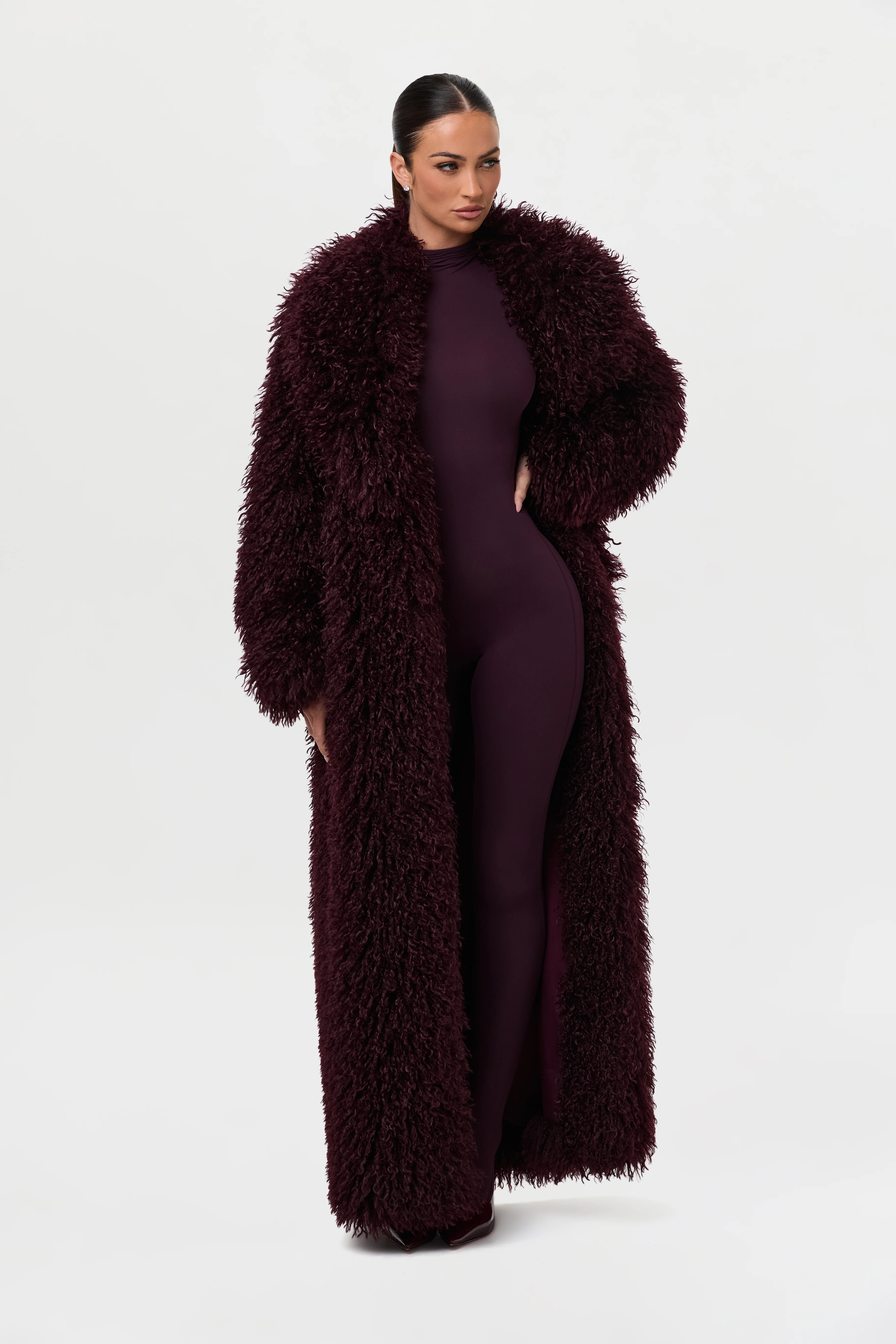 Faux Fur Plush Long Coat - Image 26