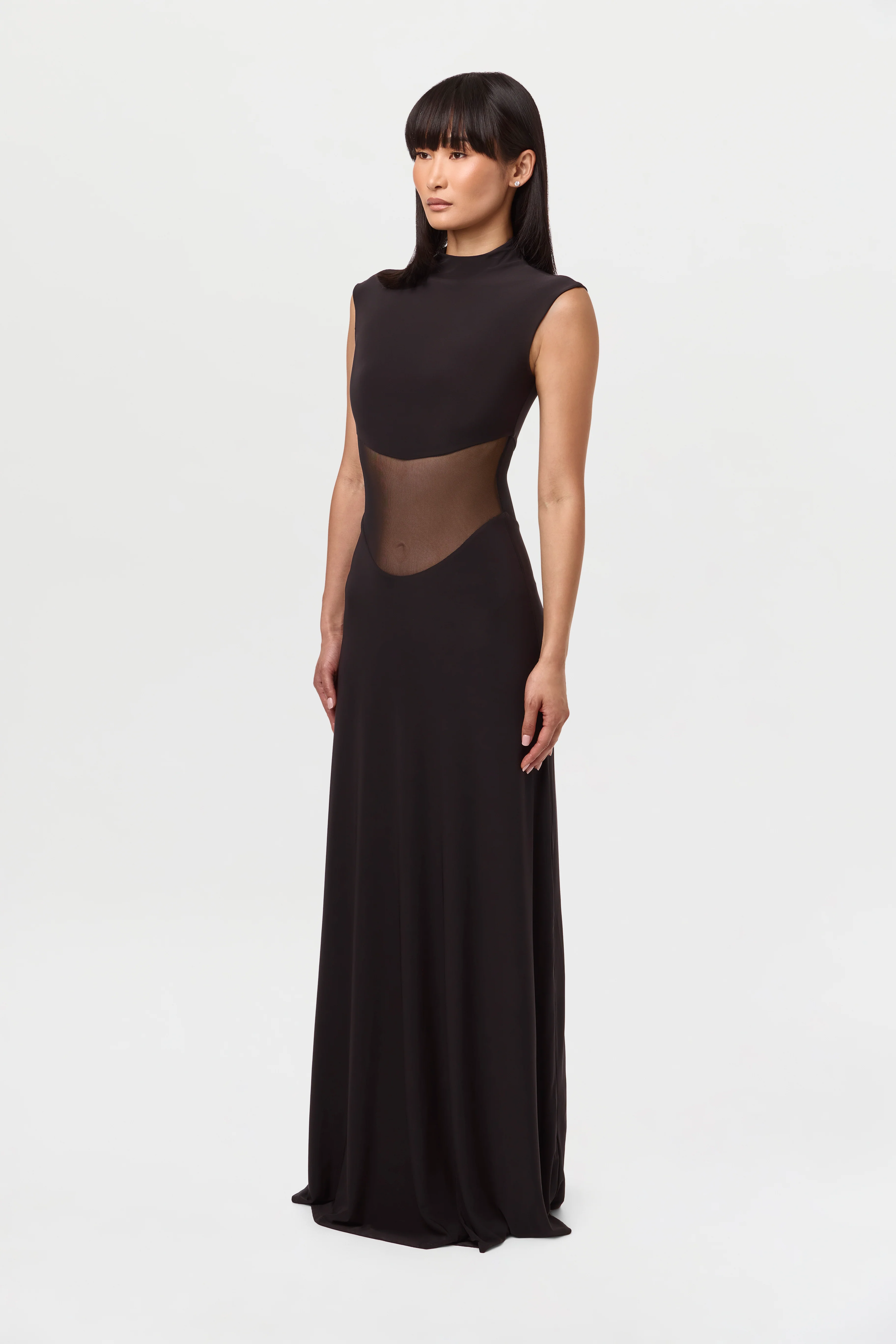 Hourglass Mesh Flare Maxi Dress - Image 3