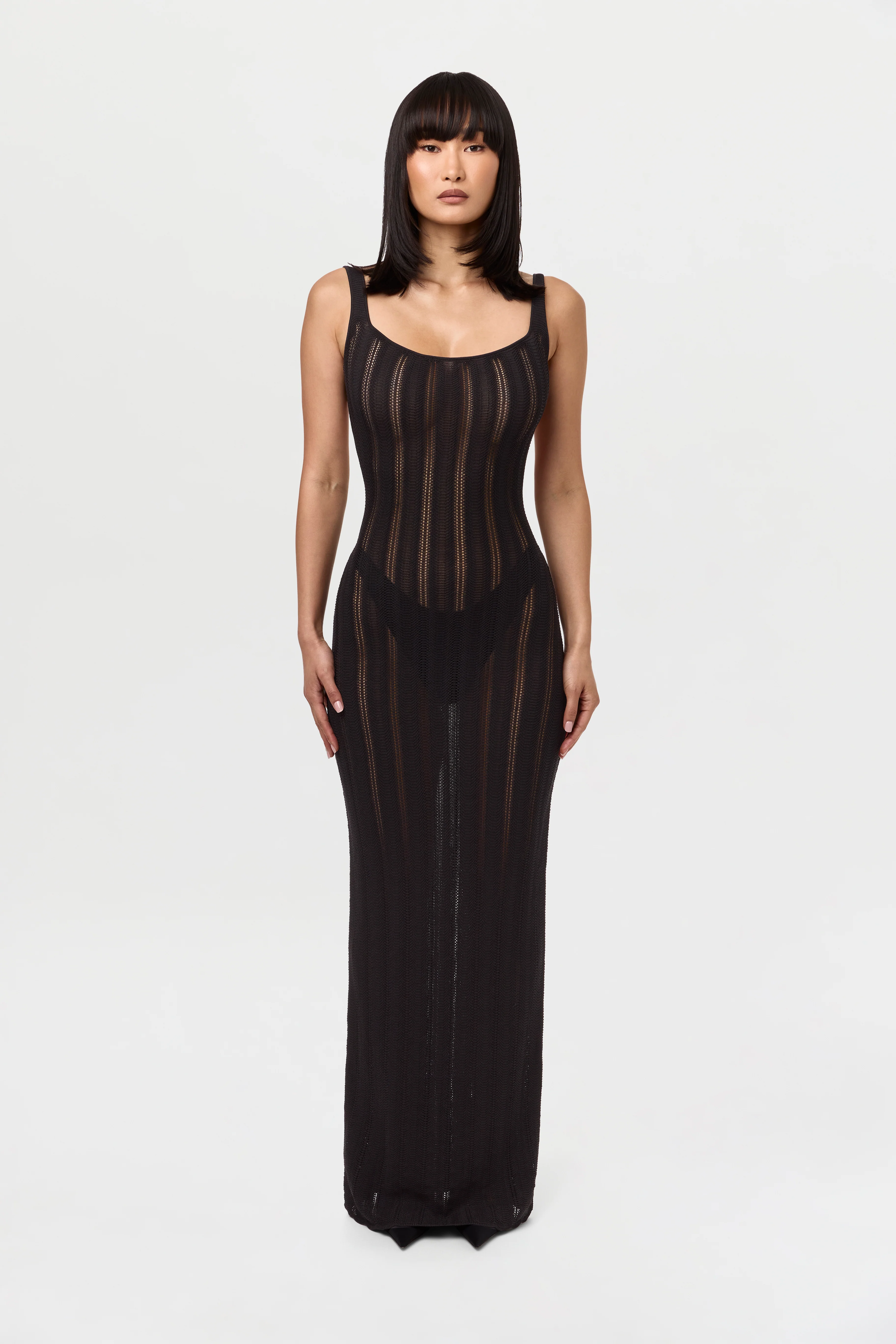 Knit Open Back Maxi Dress - Image 5