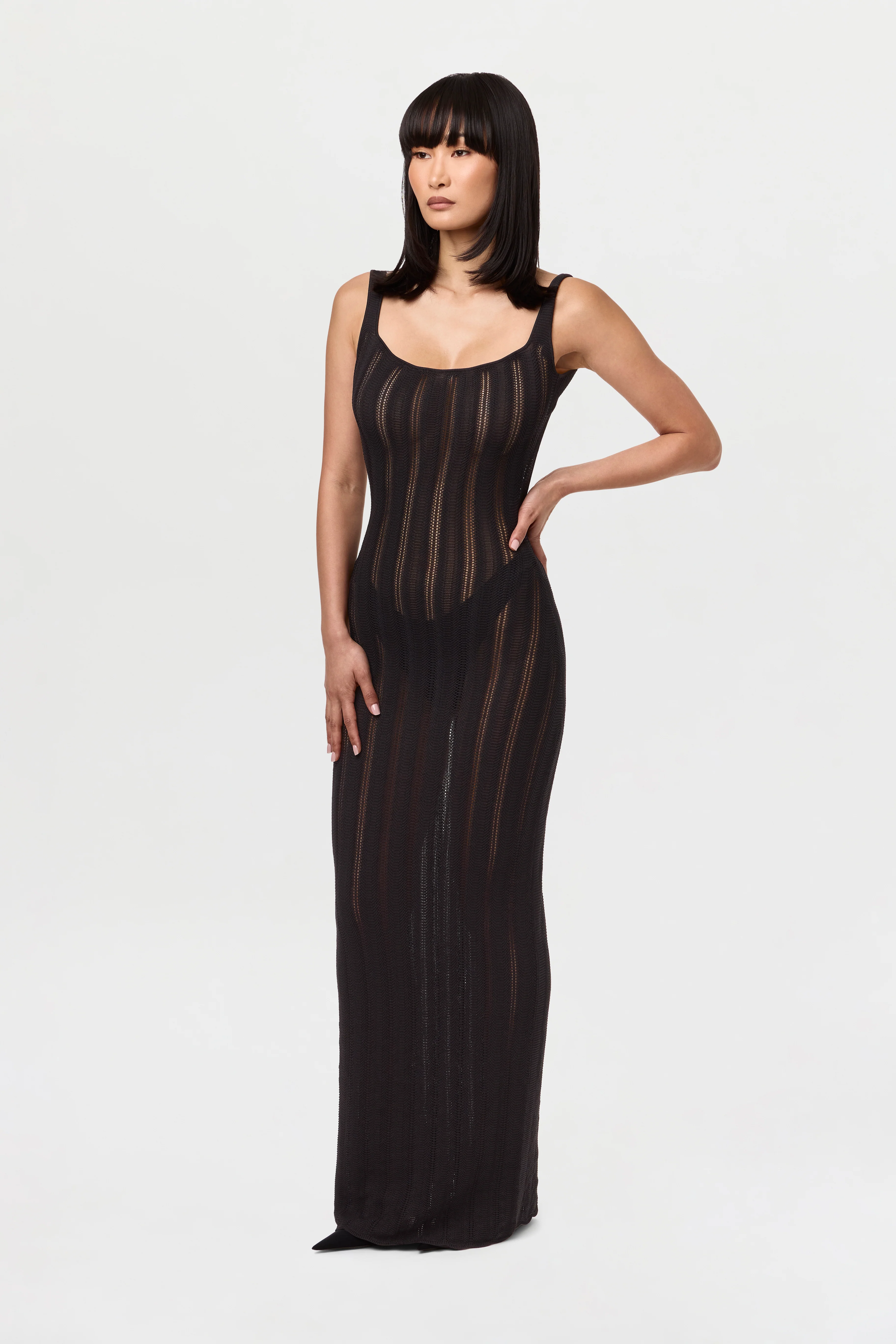 Knit Open Back Maxi Dress - Image 7