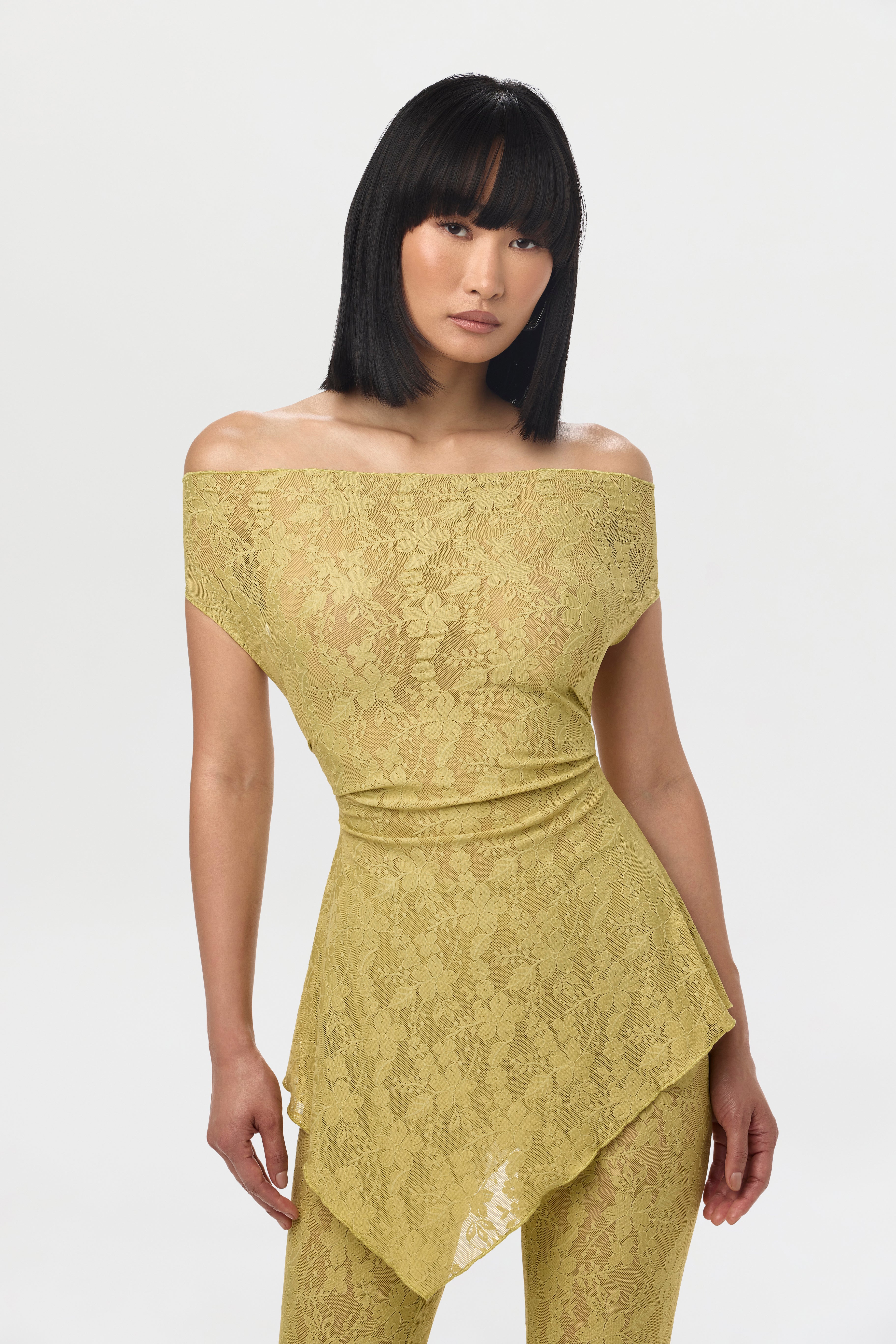 Stretch Lace Off-Shoulder Top - Image 3