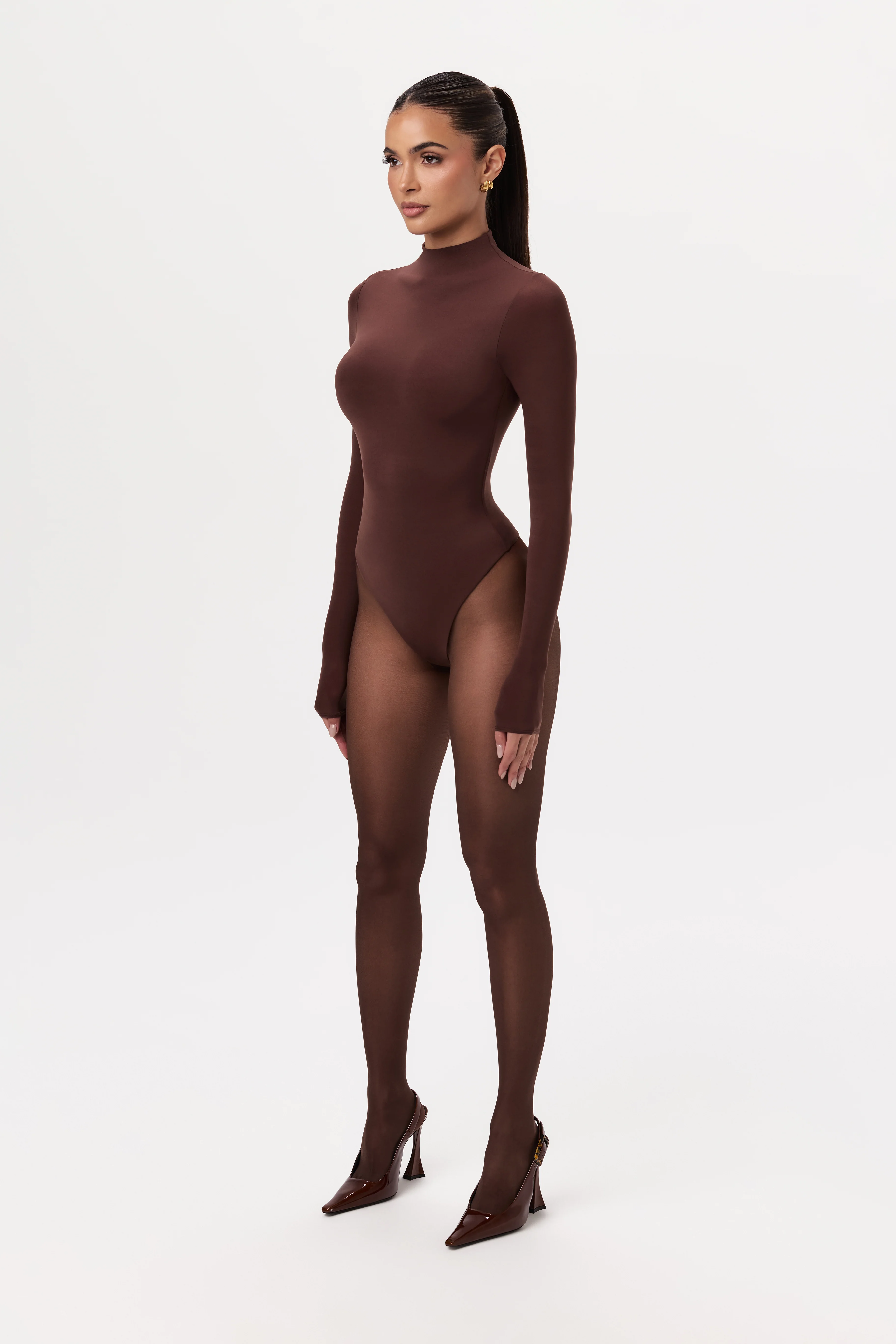 Naked Mock Neck Bodysuit - Image 61