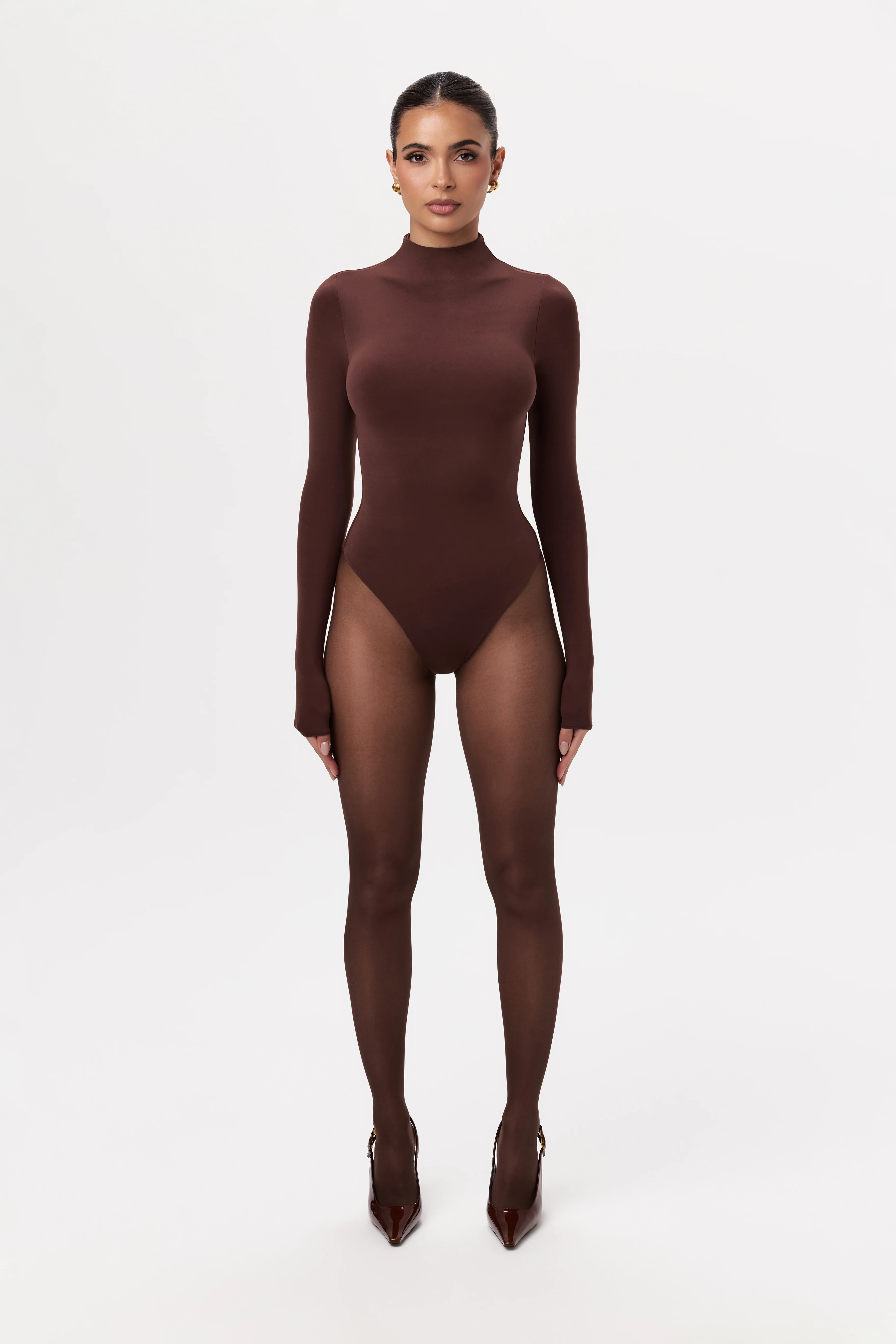 Naked Mock Neck Bodysuit - Image 63