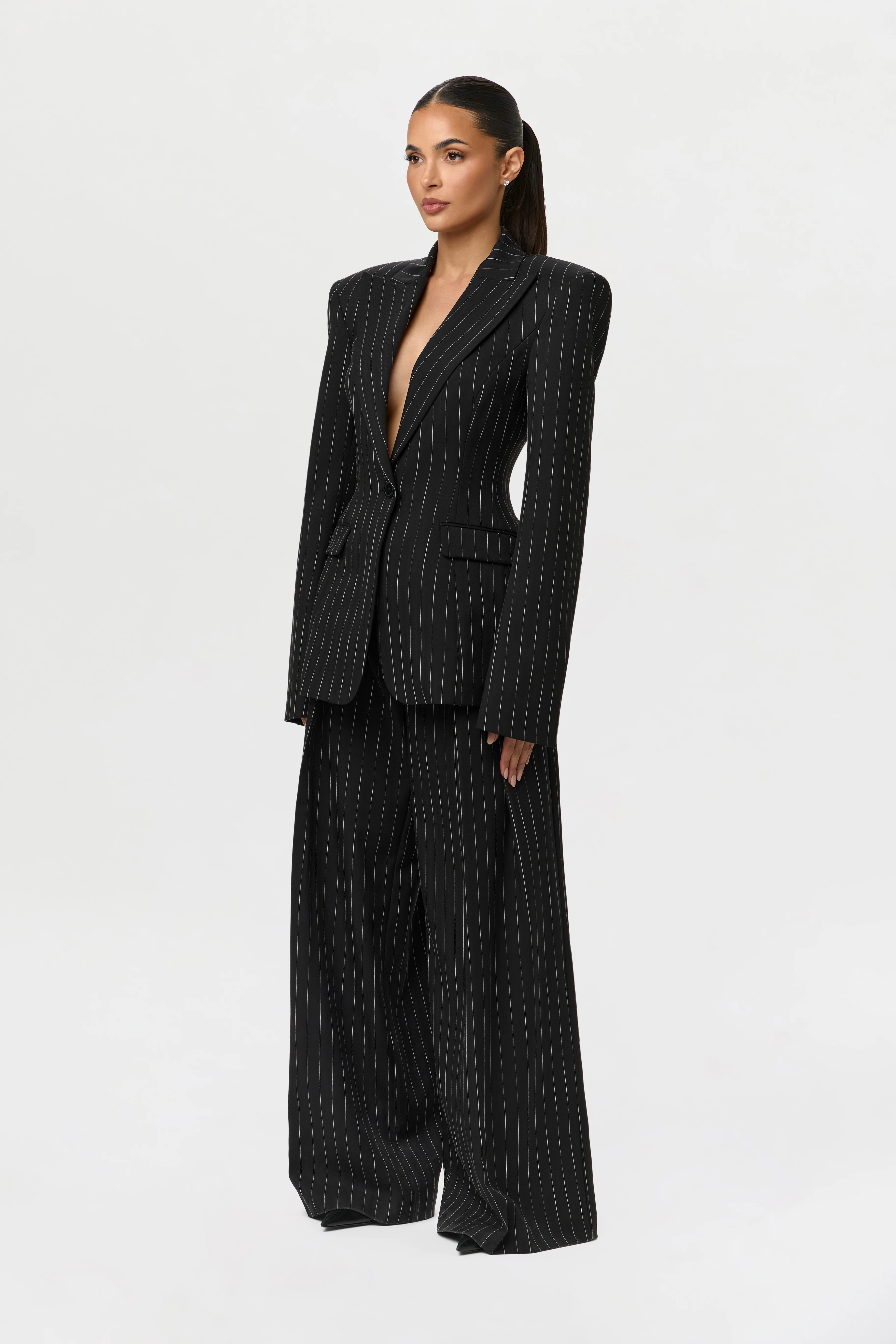 Suiting Pinstripe Wide-Leg Pant - Image 4