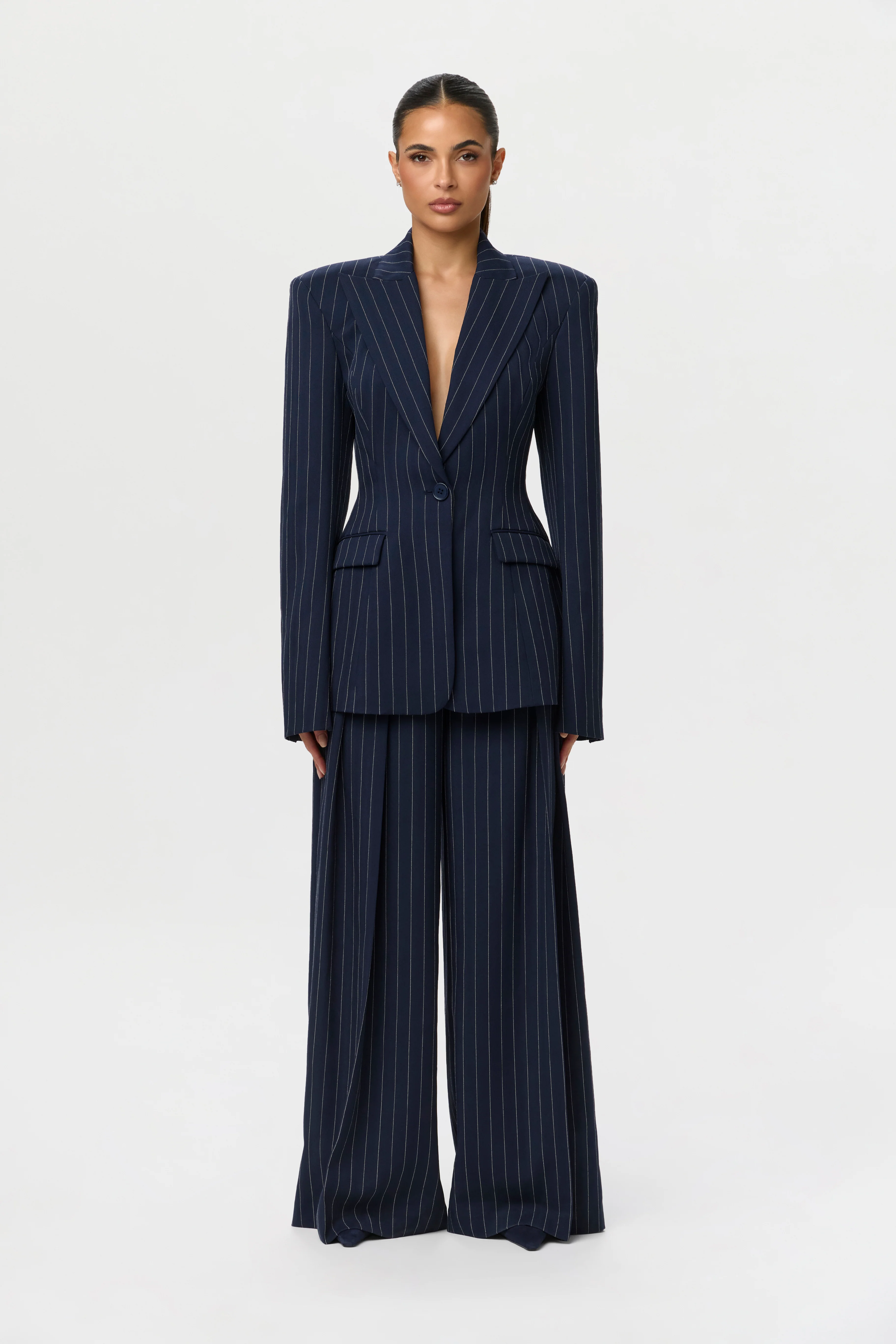 Suiting Pinstripe Wide-Leg Pant - Image 7