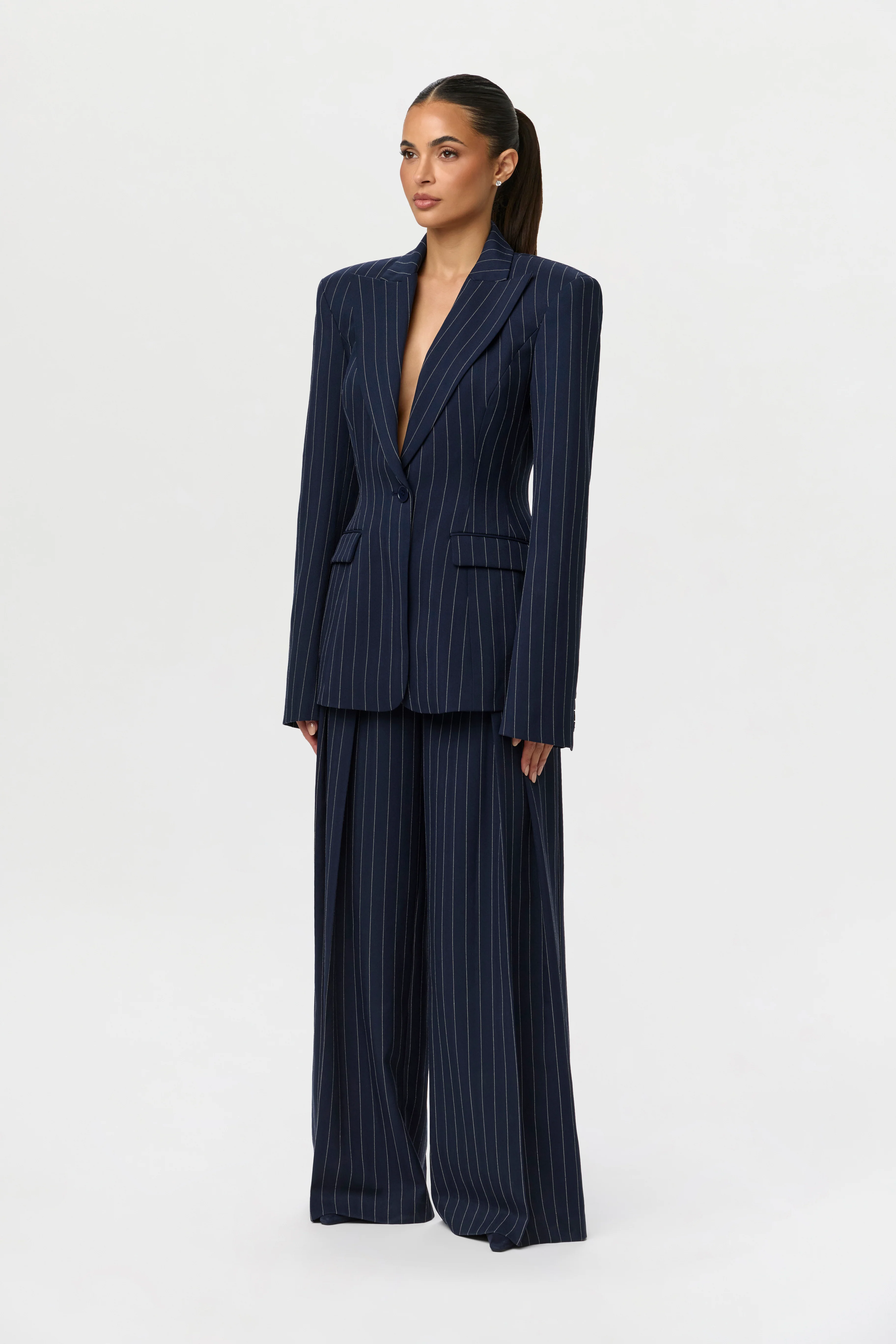 Suiting Pinstripe Wide-Leg Pant - Image 9