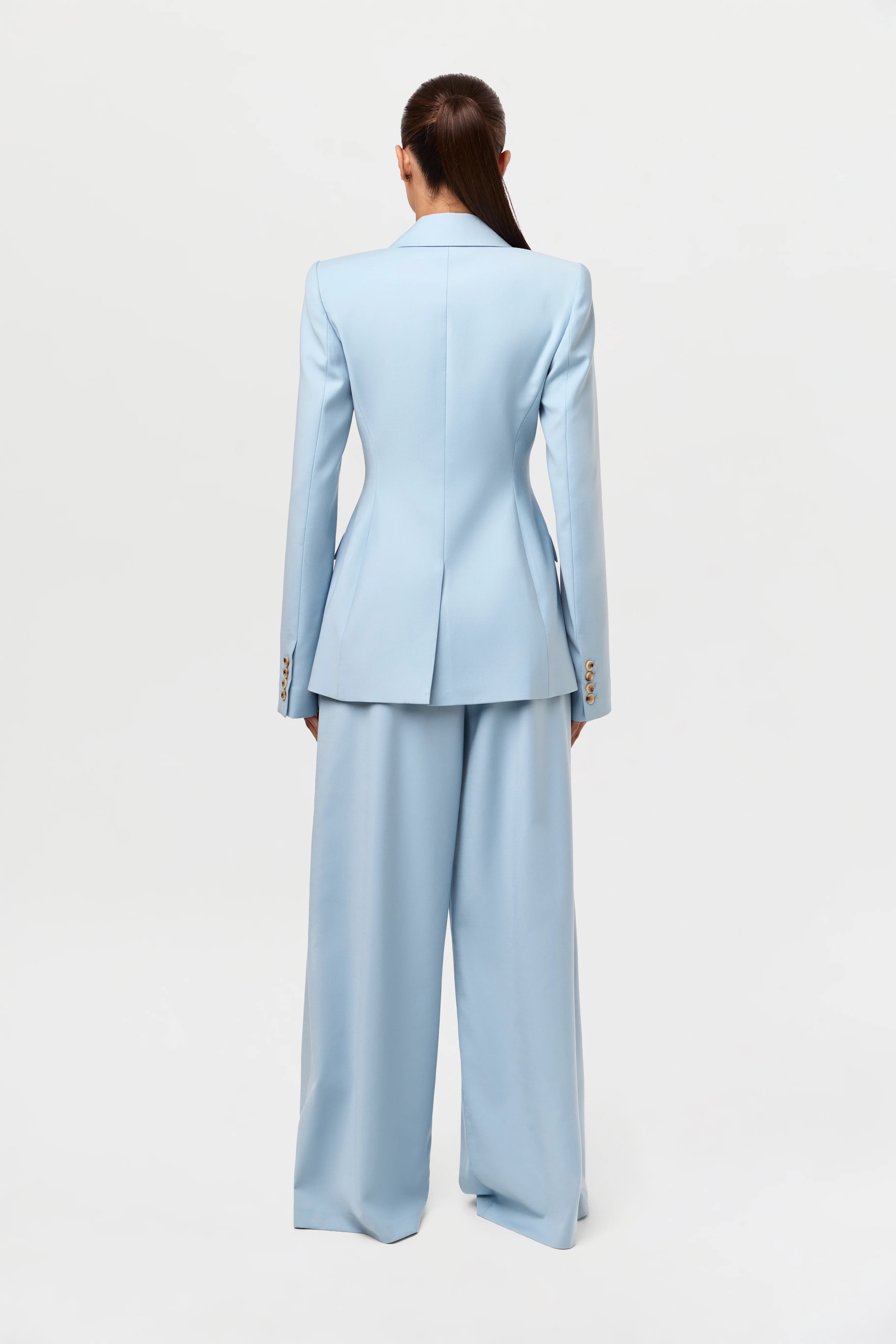 Power Shoulder Fitted Suit Blazer - Image 23