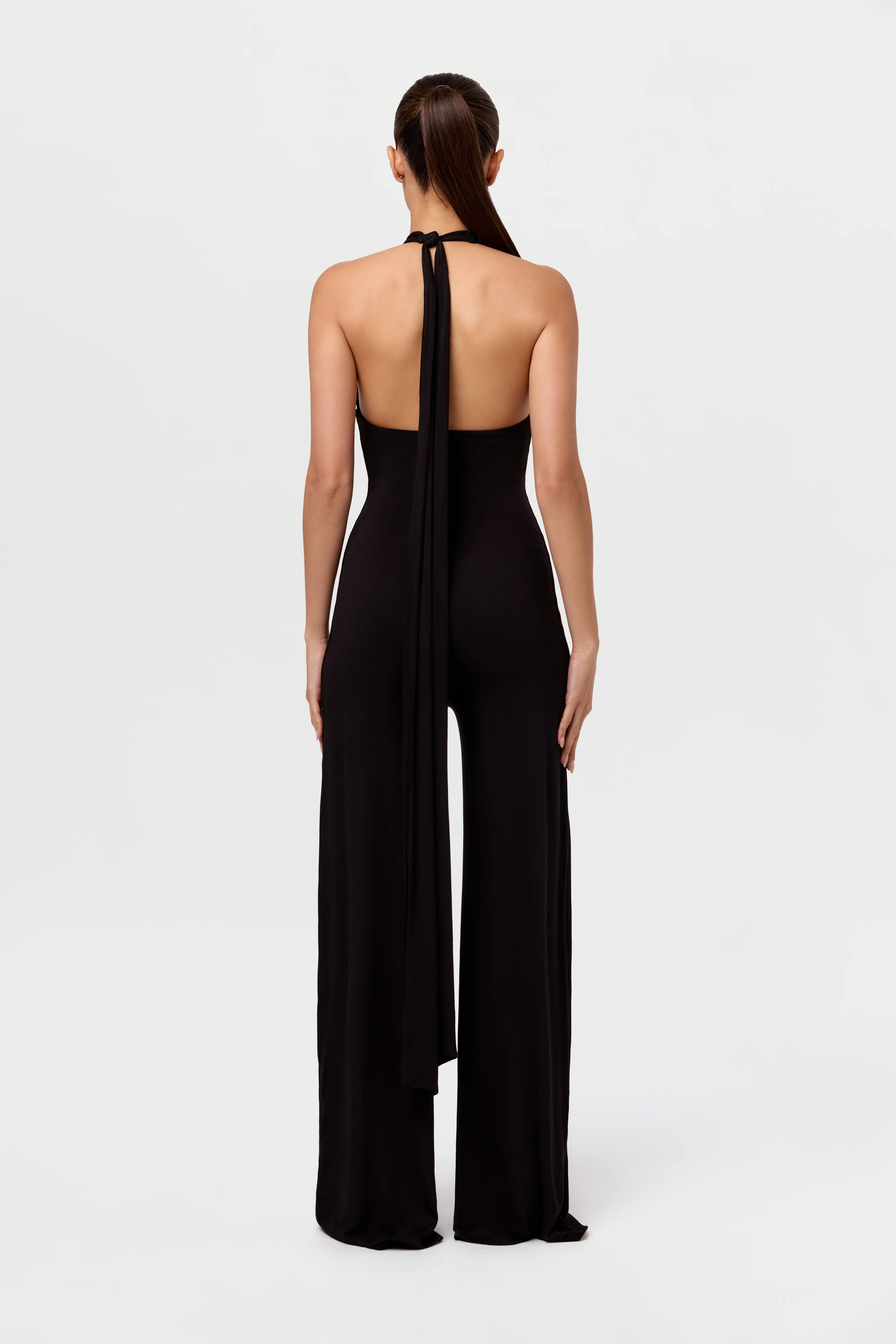 Smooth Halter Wide-Leg Jumpsuit - Image 5