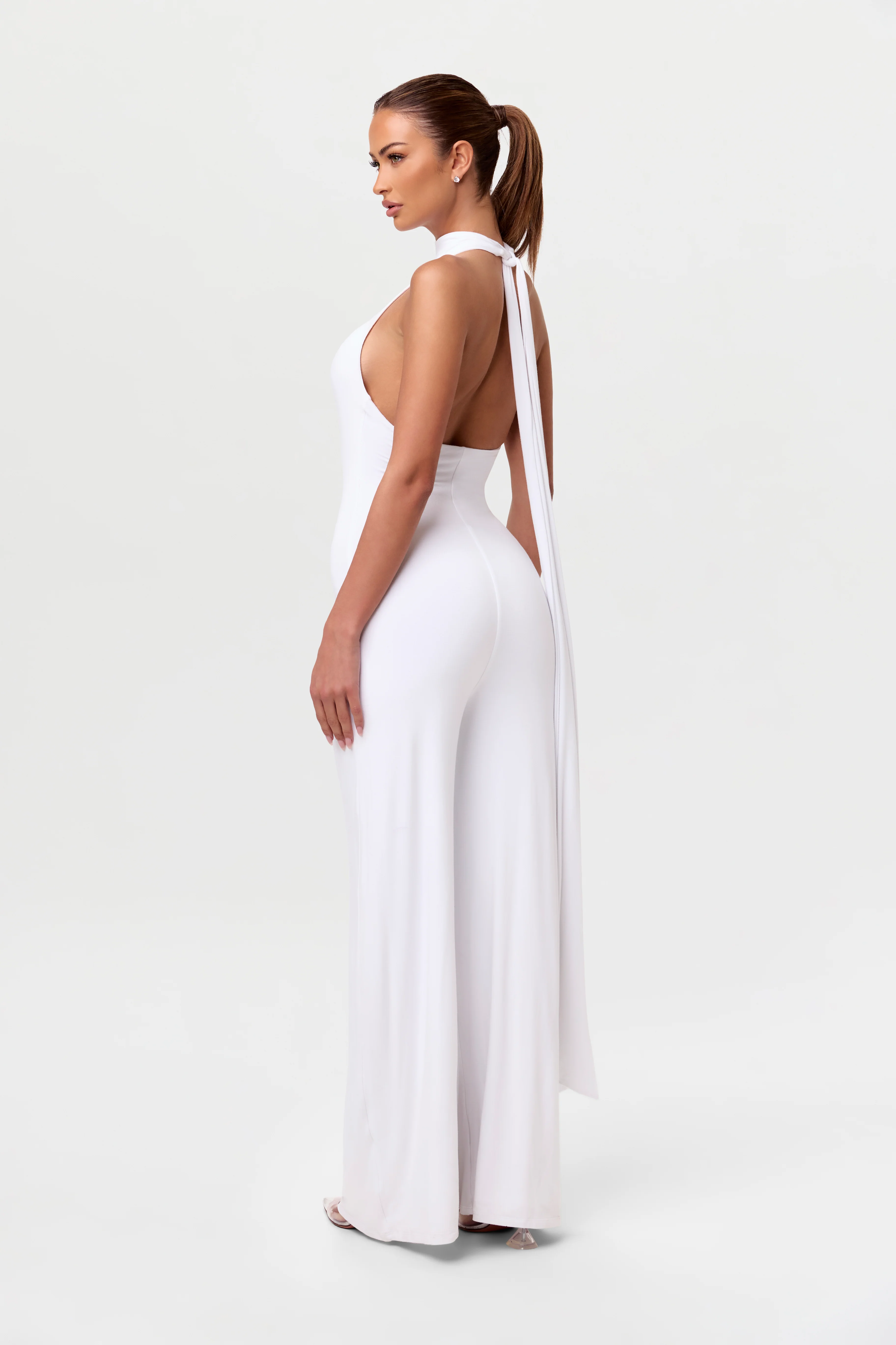 Smooth Halter Wide-Leg Jumpsuit - Image 8