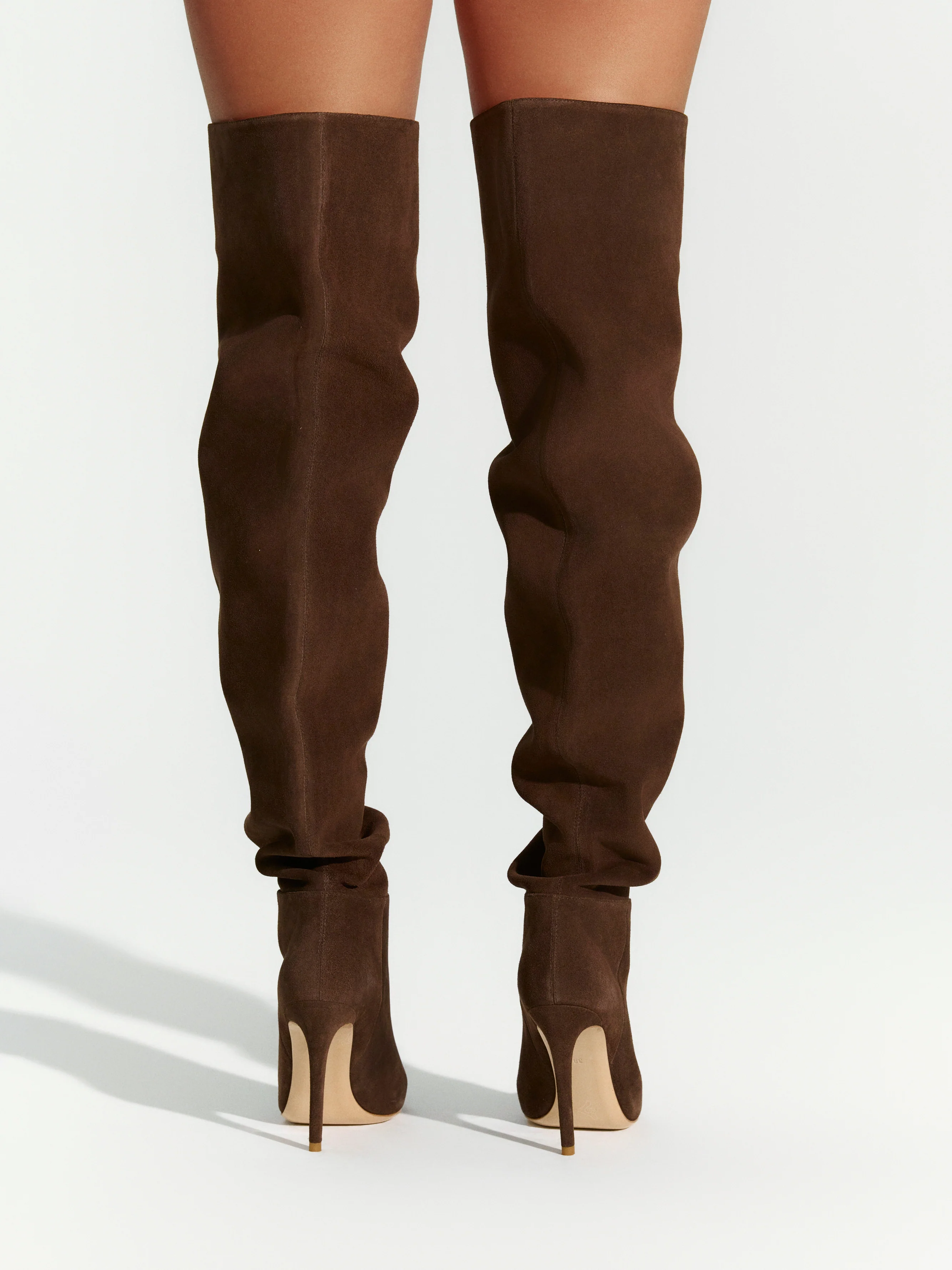 Suede Thigh High Boot - Image 16