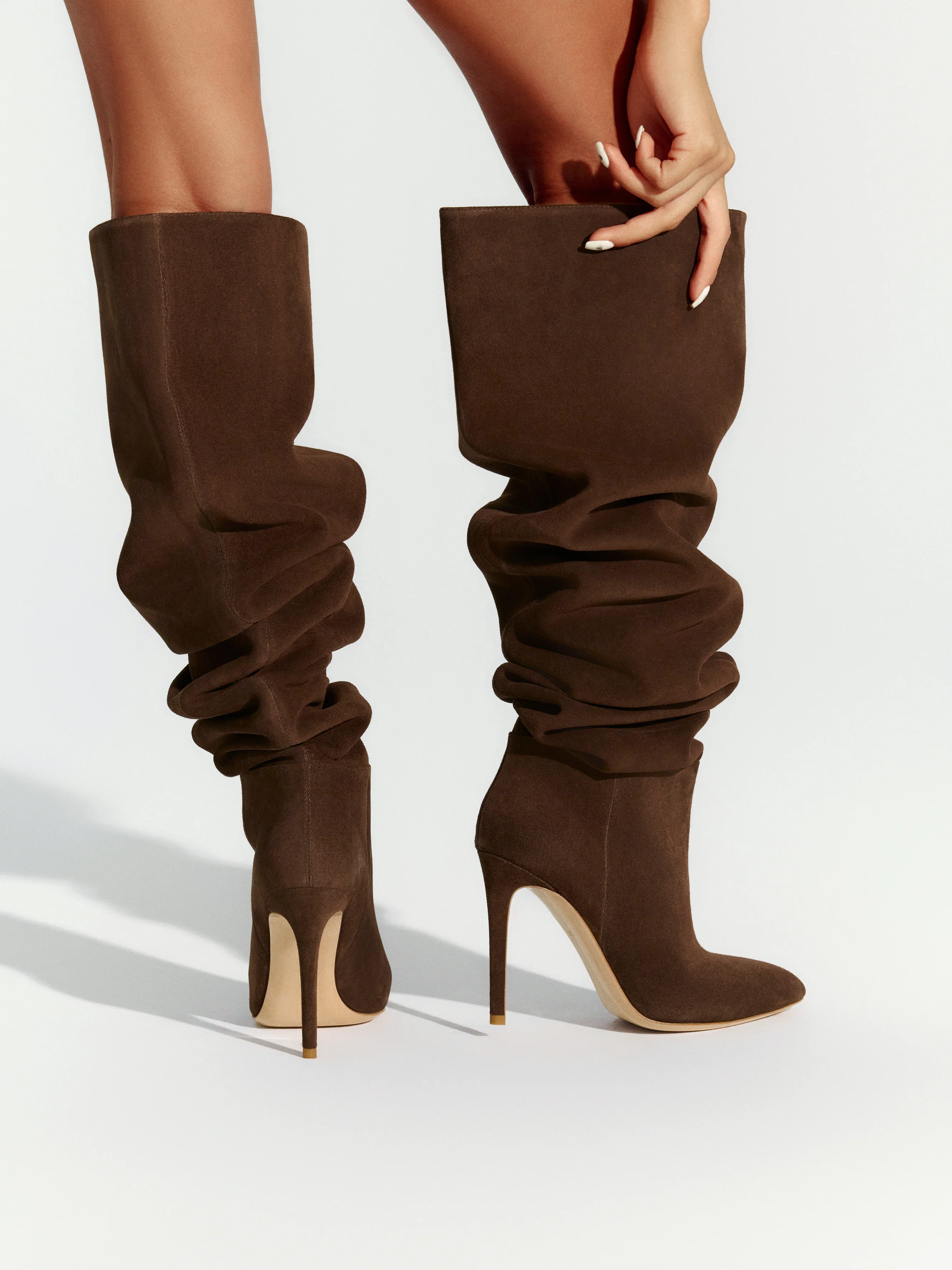 Suede Thigh High Boot - Image 18