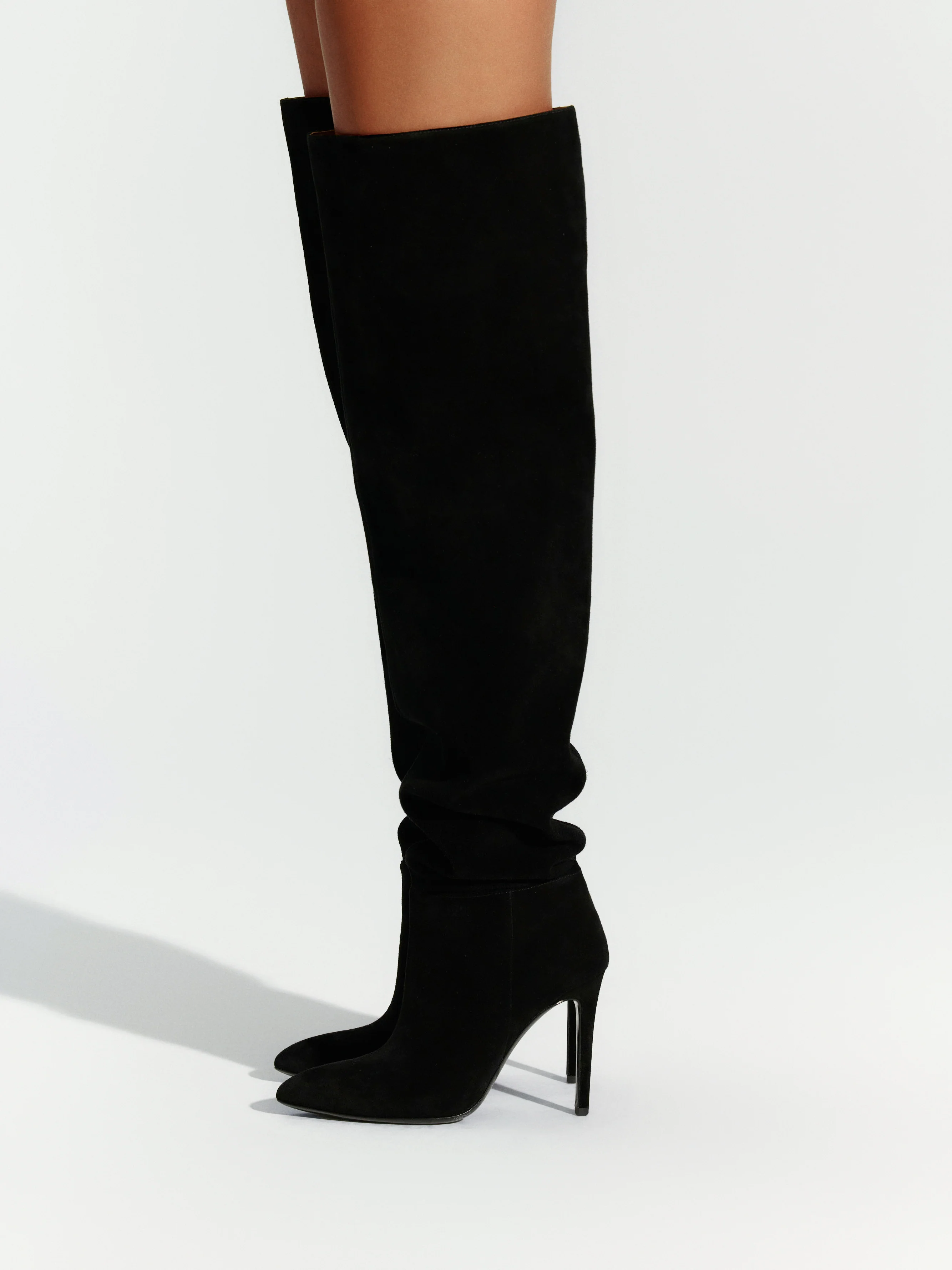 Suede Thigh High Boot - Image 19