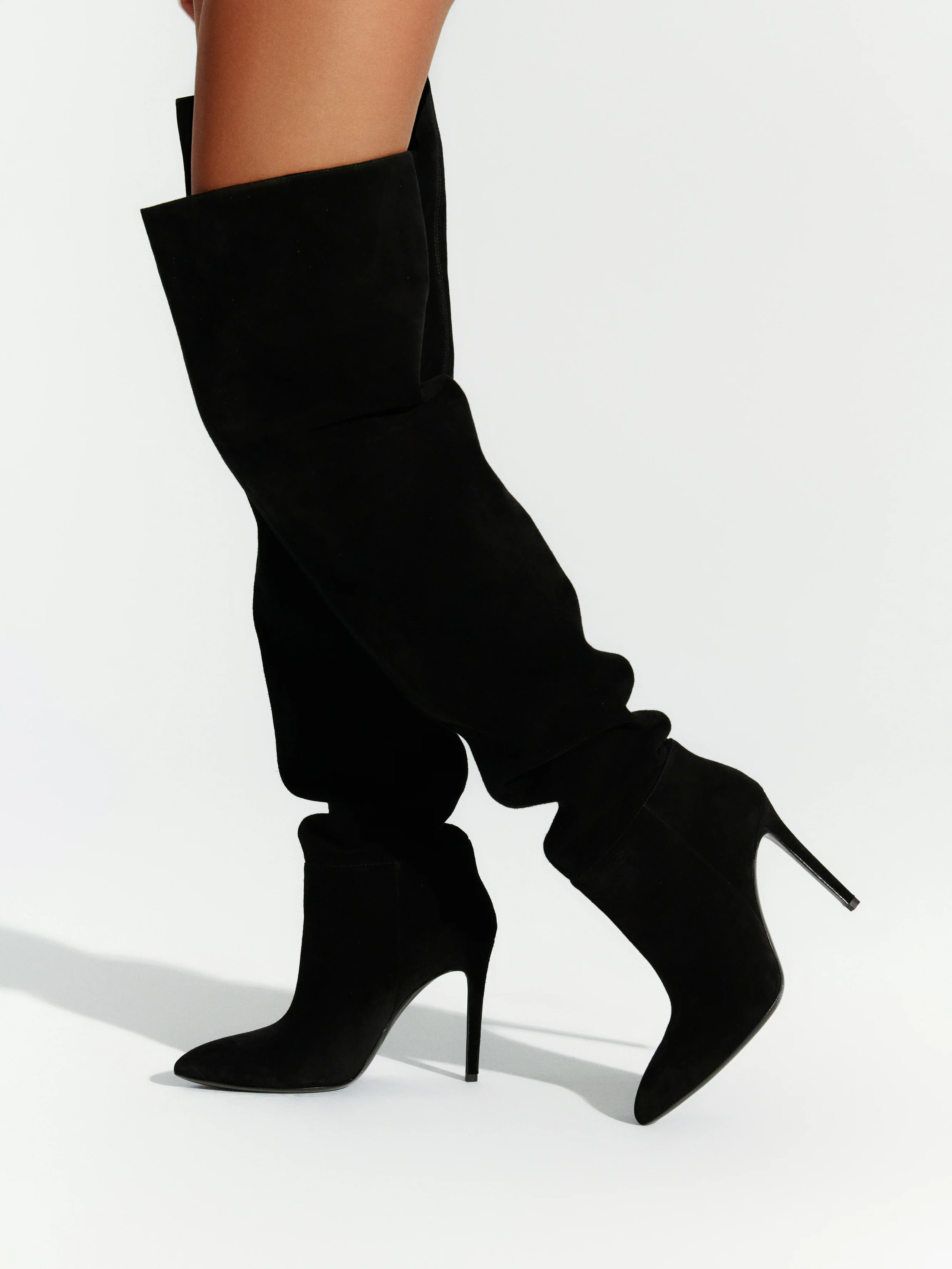 Suede Thigh High Boot - Image 20