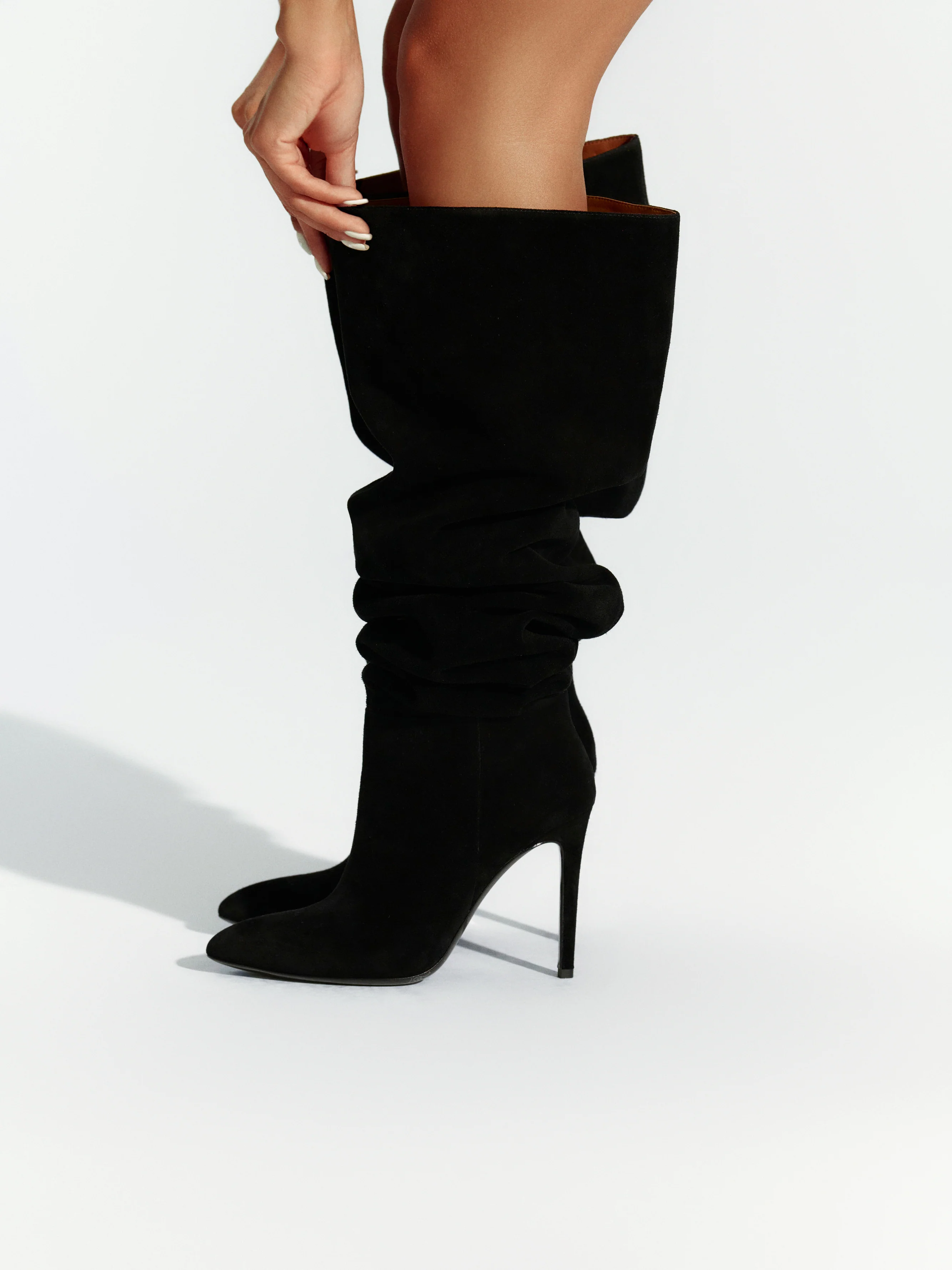 Suede Thigh High Boot - Image 22