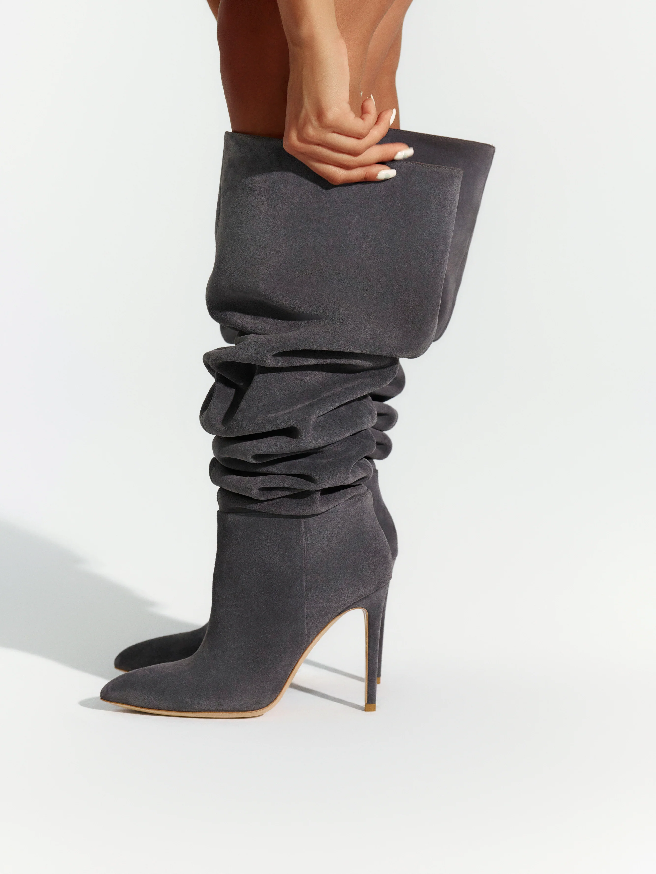 Suede Thigh High Boot - Image 3