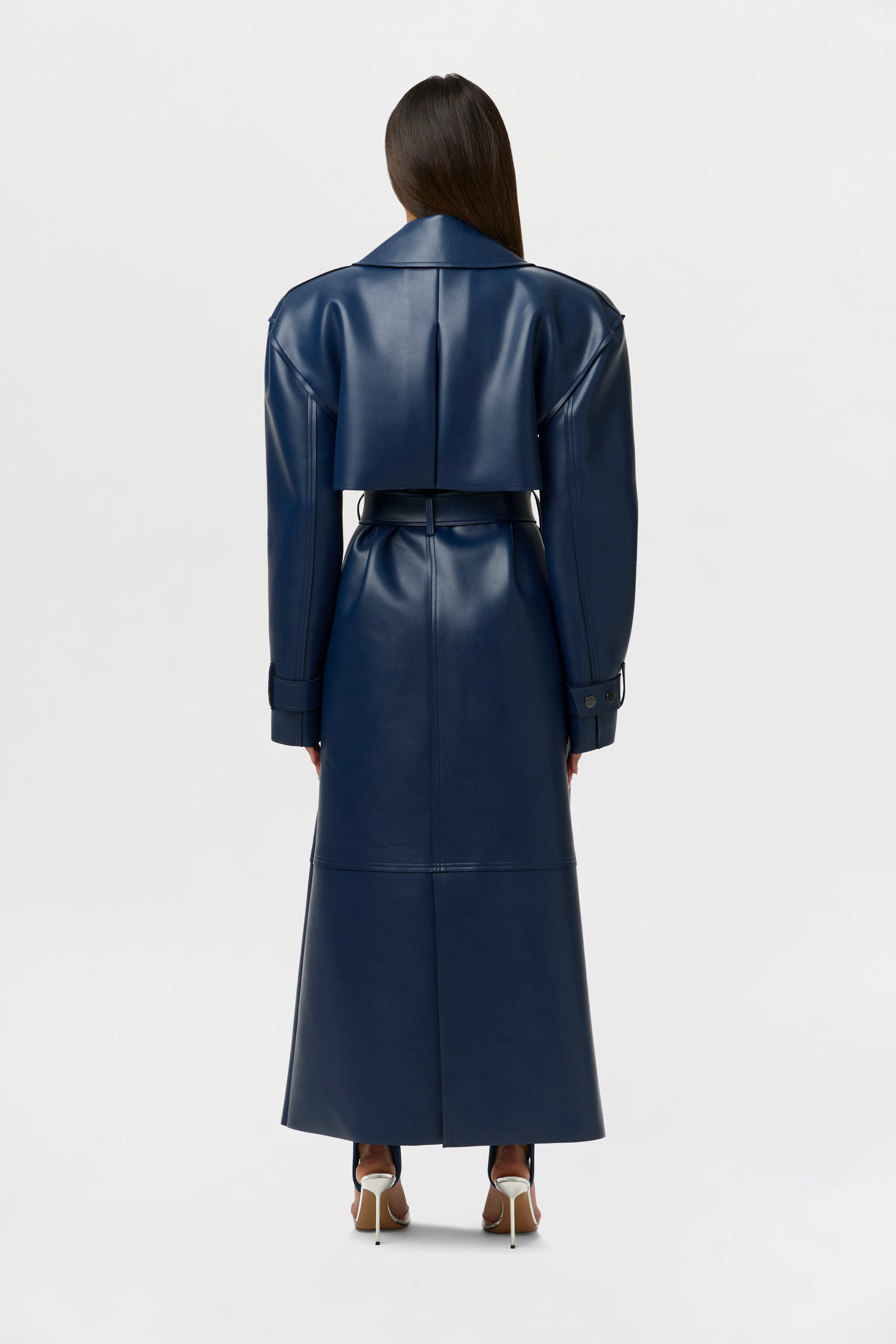 Vegan Leather Trench Coat - Image 20