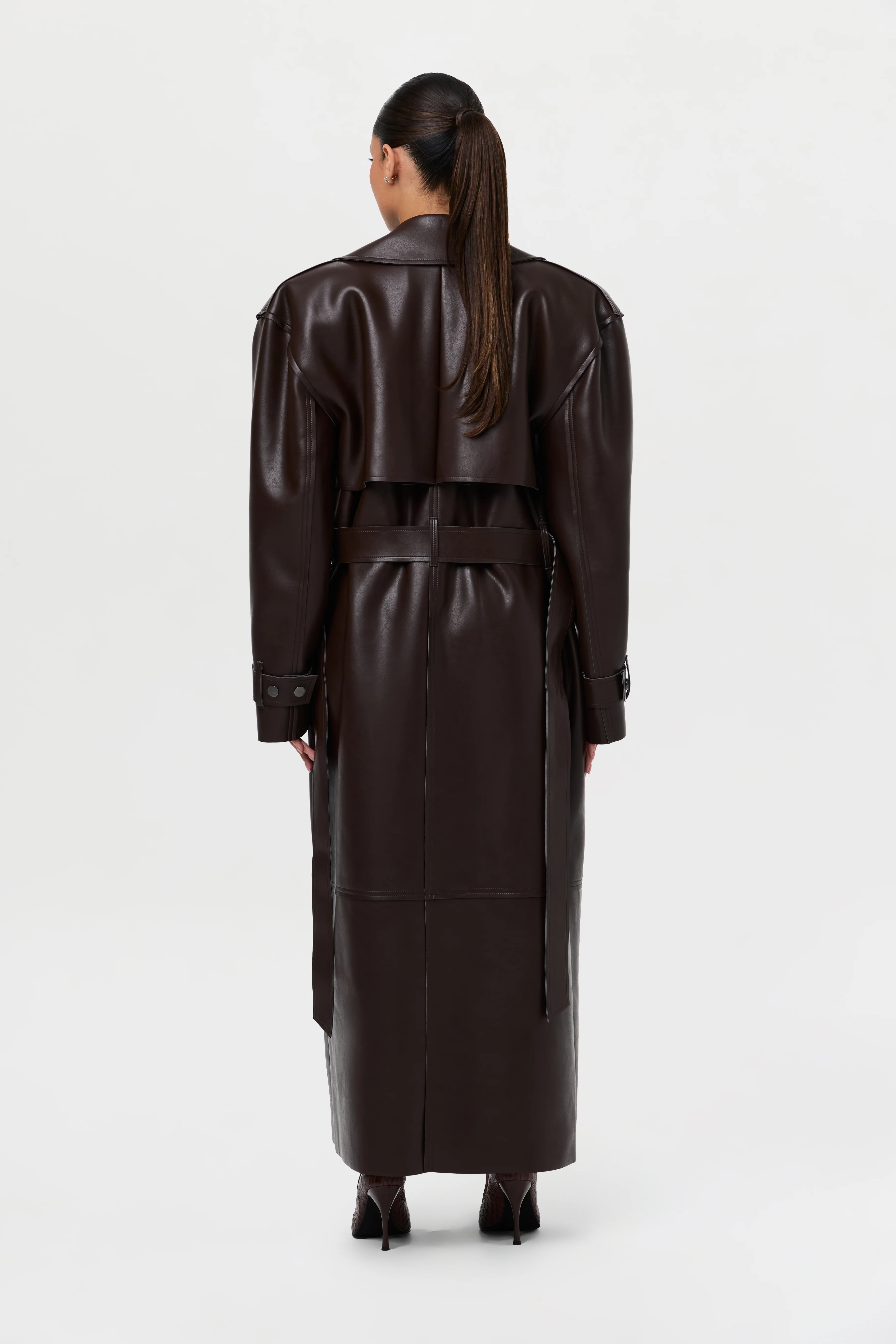 Vegan Leather Trench Coat - Image 46