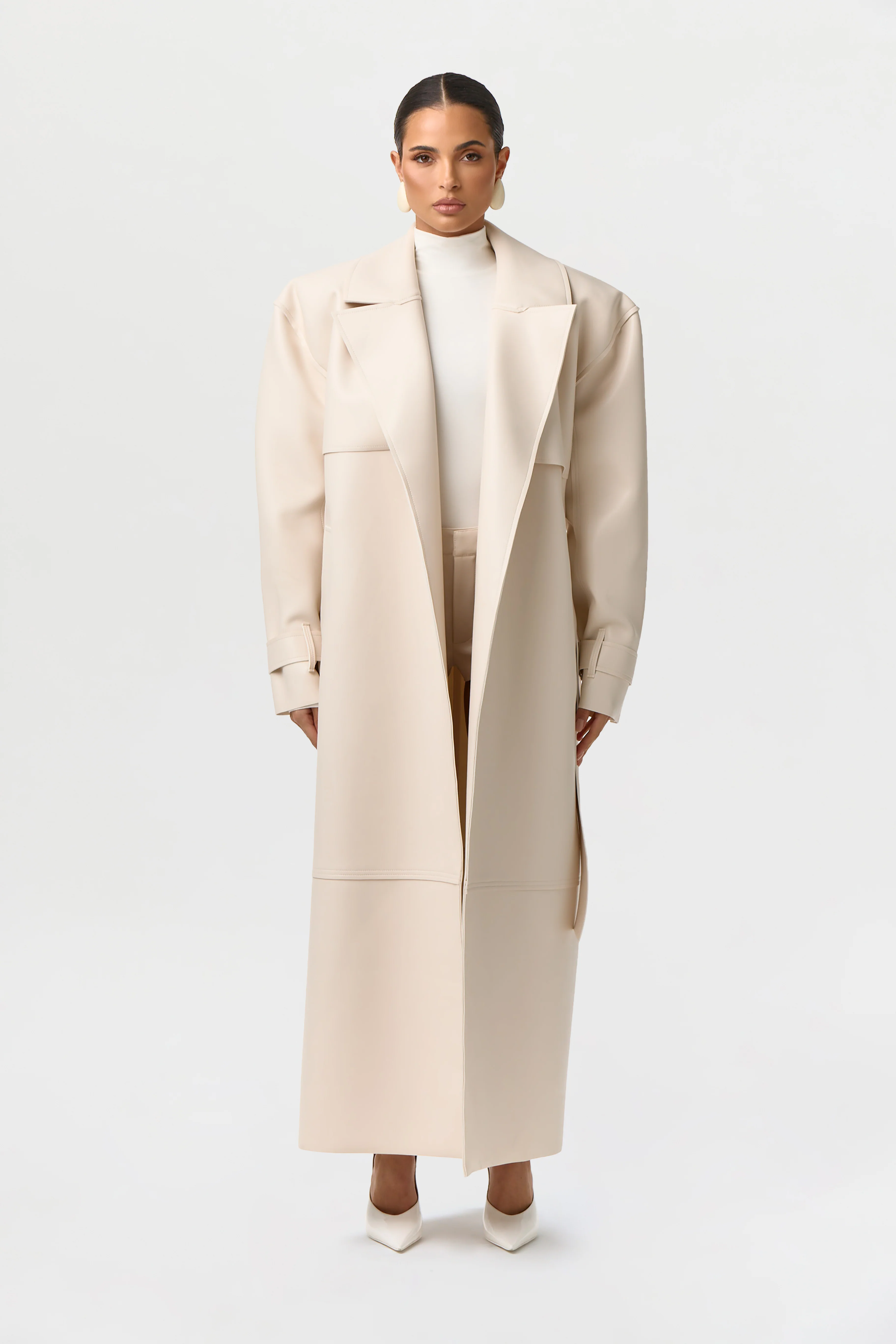 Vegan Leather Trench Coat - Image 5