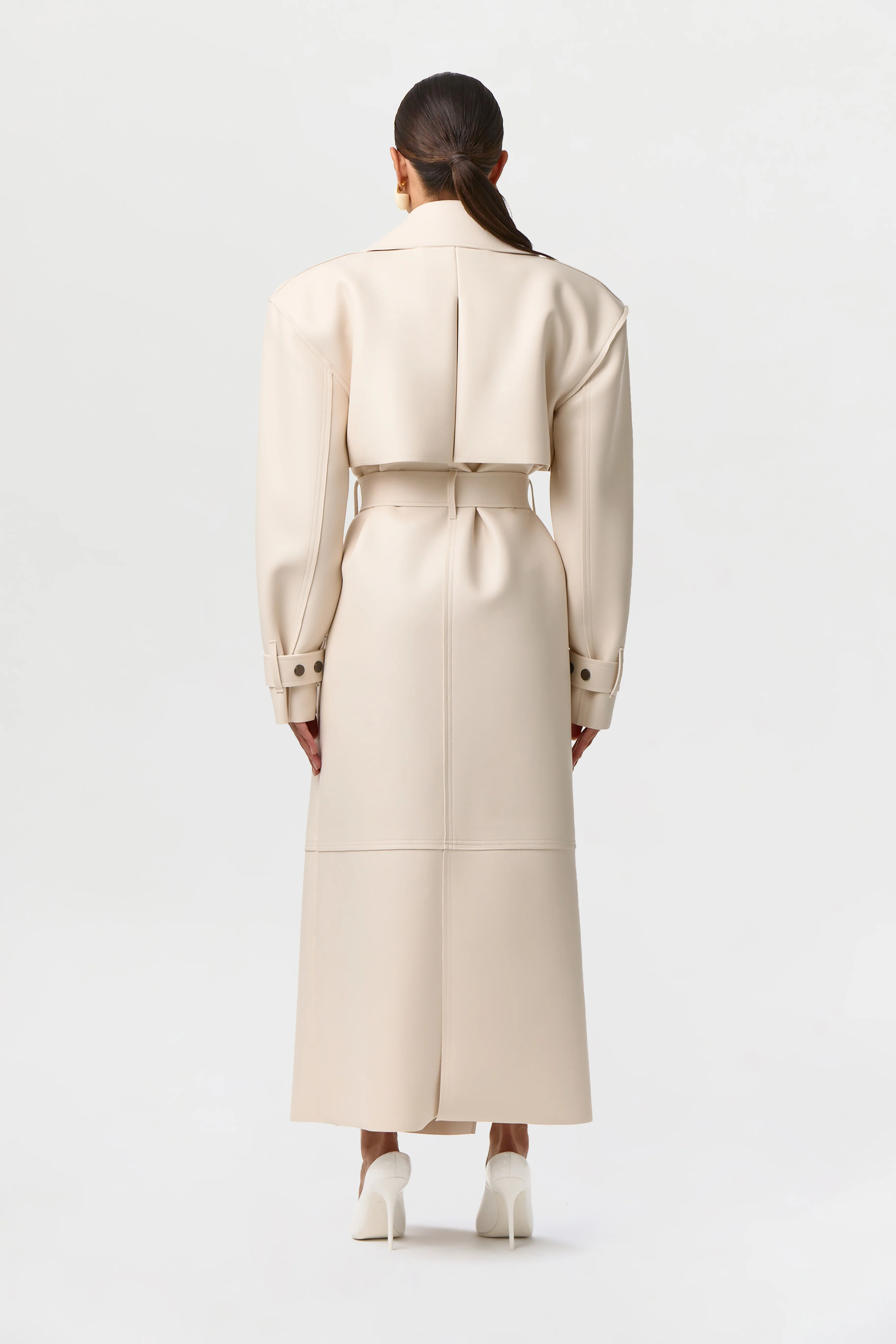 Vegan Leather Trench Coat - Image 6