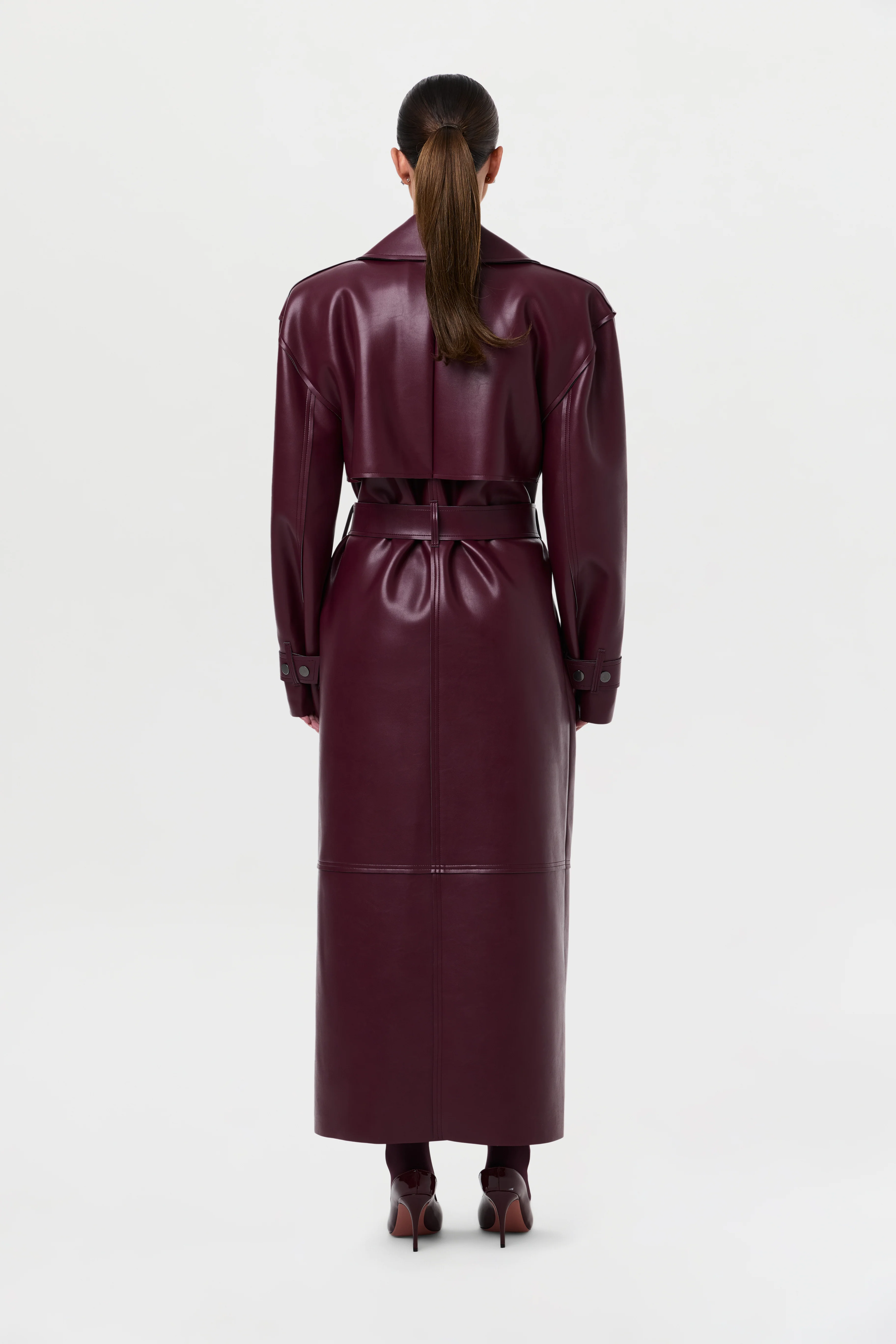 Vegan Leather Trench Coat - Image 62