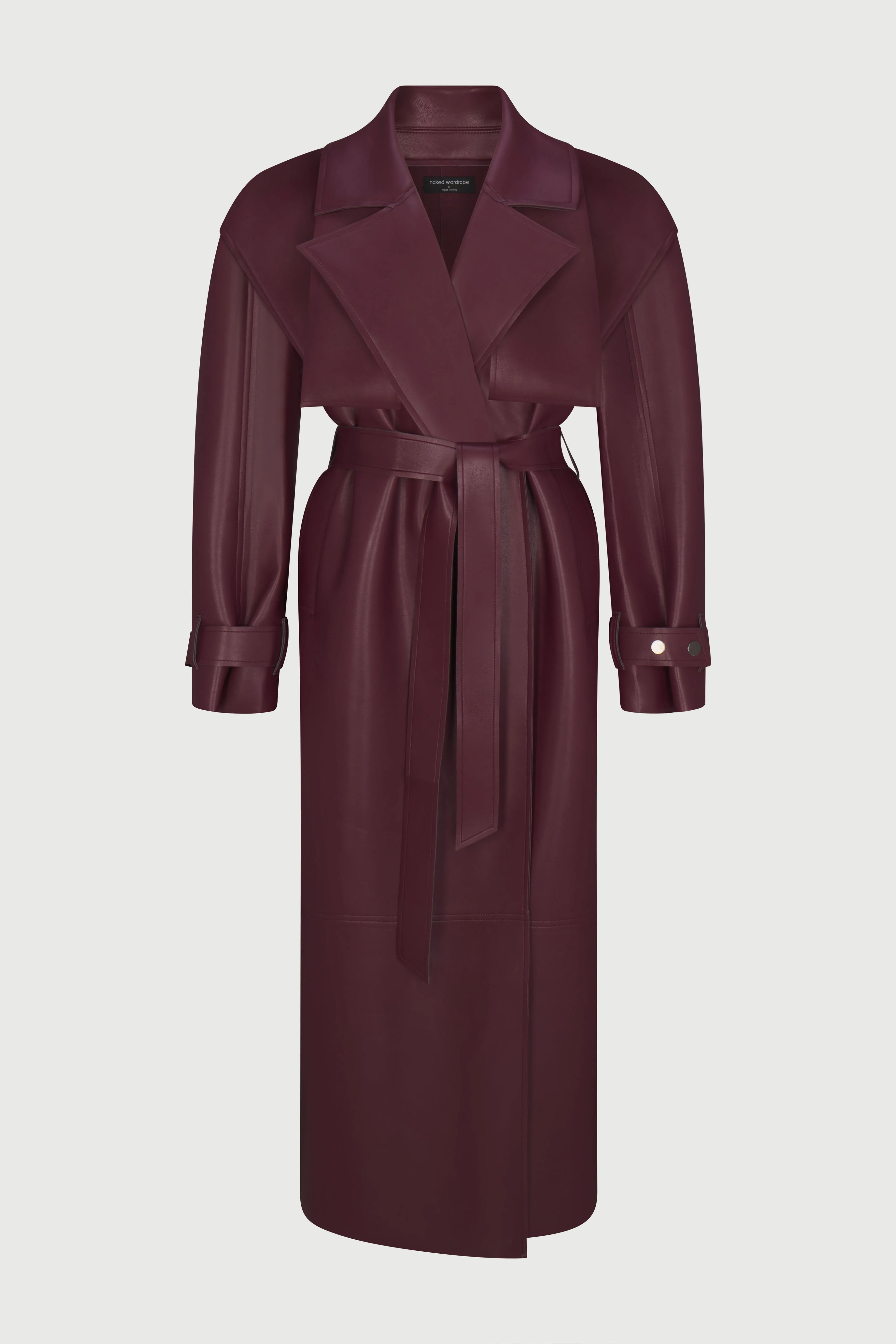 Vegan Leather Trench Coat - Image 63